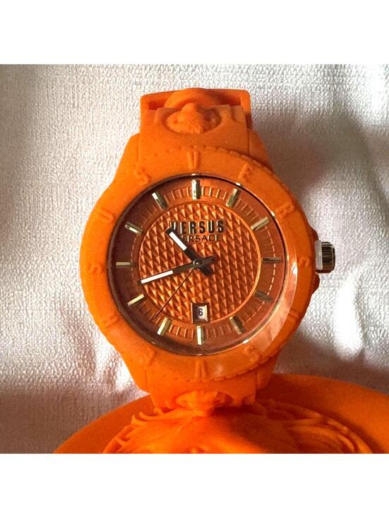 Versace Other - Versus by Versace Watch Tokyo R Orange VSPOY0218 Silicone Lion Head With Case